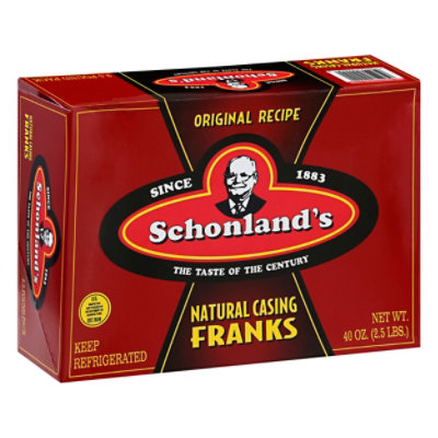 Schonlands Franks Natural Casing - 2.5 LB - Image 1