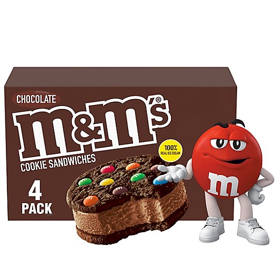 M&M'S Chocolate Ice Cream Cookie Sandwiches - 4-4 Fl. Oz.