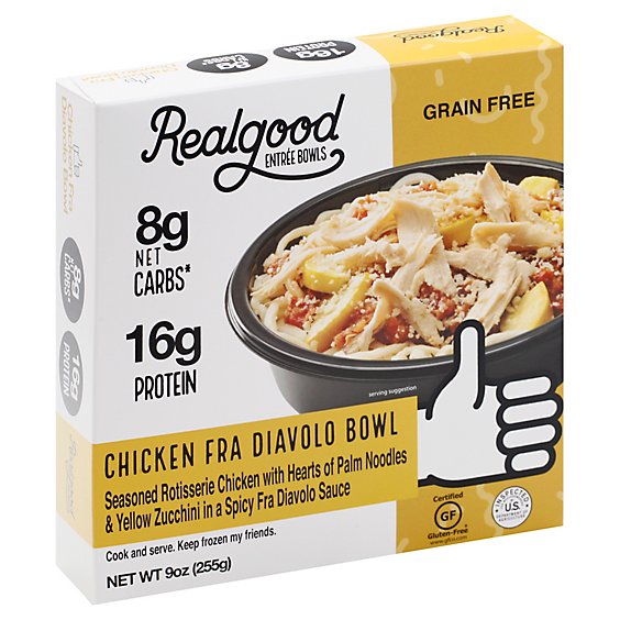 Real Good Foods Bowl Chicken Fra Diavolo - 9 OZ