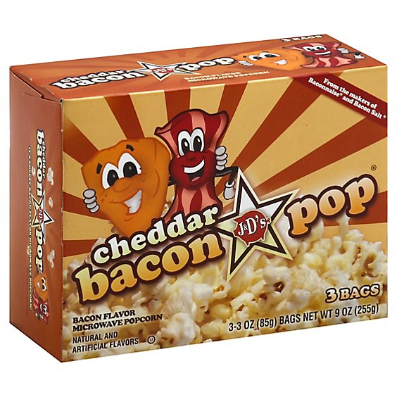 J & Ds Popcorn Baconpop Chdr Micro - 9.9 OZ