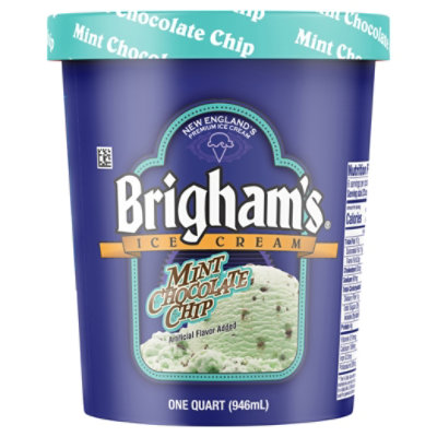 Brigham's Mint Chocolate Chip Ice Cream - 1 Quart - Image 3