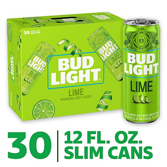 Bud Light Lime Beer Cans - 30-12 Fl. Oz.