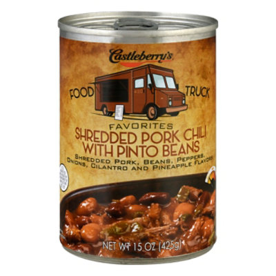 Castleberrys Food Truck Shredded Pork Chili W/pinto Beans - 15 OZ - Image 3