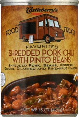 Castleberrys Food Truck Shredded Pork Chili W/pinto Beans - 15 OZ - Image 2