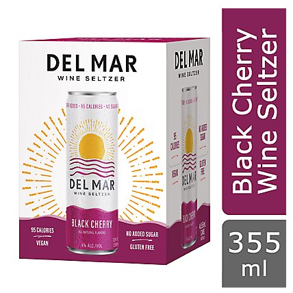 Del Mar Black Cherry Wine Seltzer Can - 4-12 Fl. Oz. - Image 1