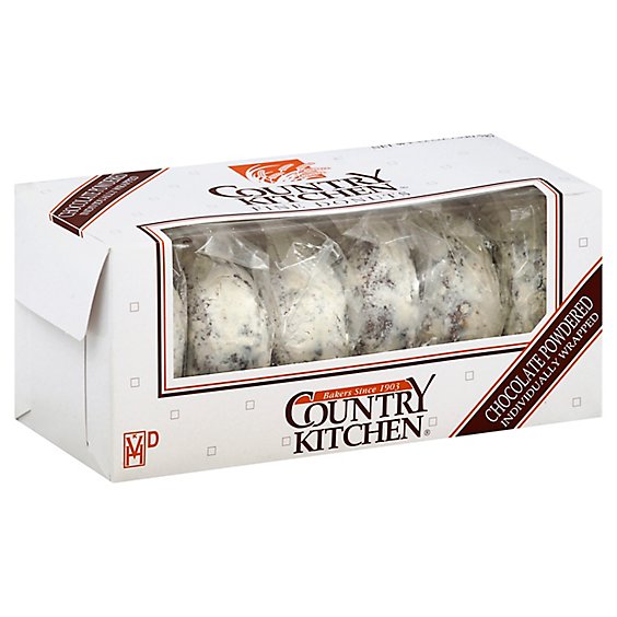 Country Kitchen Chocolate Powdered Donuts - 12 OZ
