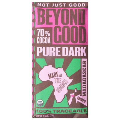 Beyond Good Chocolate Bar Pure Dark 70% Cocoa - 2.64 Oz - Image 3