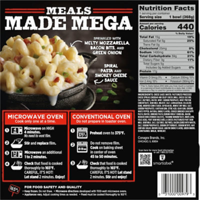 Banquet Mega Bowls Bacon Mac 'N Cheese Bowl - 13 Oz - Image 6