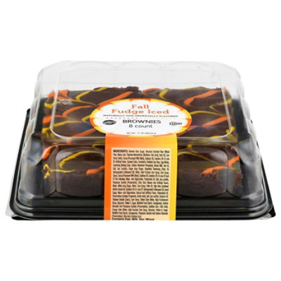 Fall Fudge Iced Drizzle Brownie Tray 8 Count - 13 OZ - Image 2