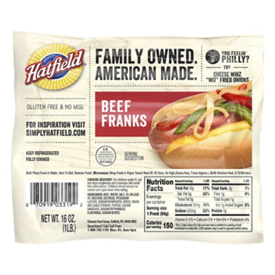 Hatfield Beef Franks - 16 OZ - Image 3