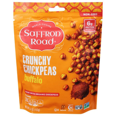 Saffron Road Crunchy Chickpeas Halal Buffalo Medium Heat 6 Oz Haggen