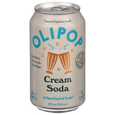 OLIPOP Cream Soda Prebiotic Soda Can - 12 Fl. Oz. - Image 2
