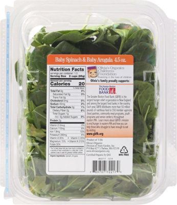 Olivia's Organic Spinach & Arugula - 4.5 OZ - Image 5