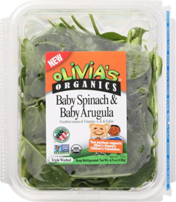 Olivia's Organic Spinach & Arugula - 4.5 OZ - Image 1