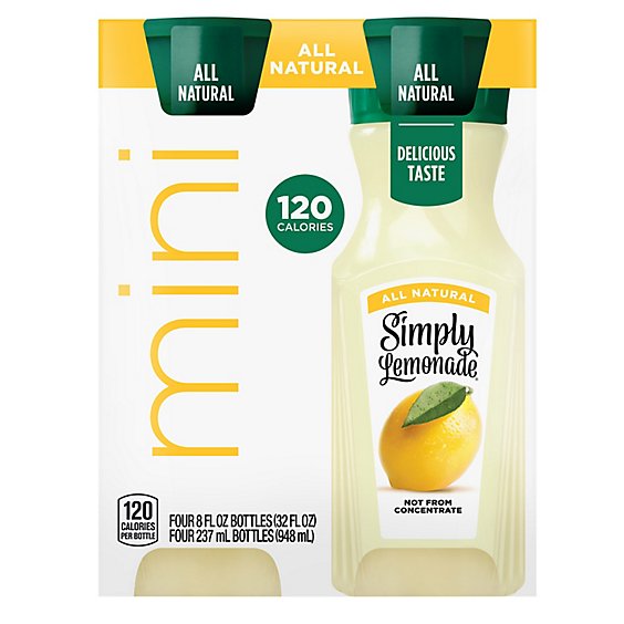 Simply Lemonade Bottles 8 Fl Oz 4 Pack 6 Sets - 32 FZ