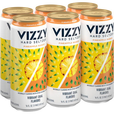 Vizzy Pineapple Mango Hard Seltzer Beer 5% ABV Cans - 6-16 Fl. Oz