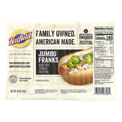 Hatfield Jumbo Franks - 3 LB - Image 3