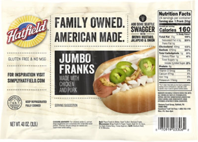 Hatfield Jumbo Franks - 3 LB - Image 2