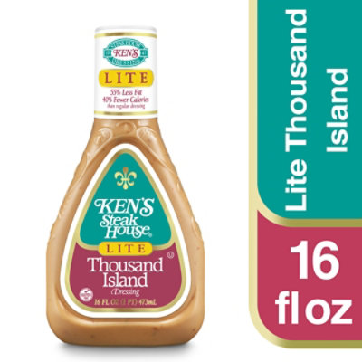 Kens Steak House Thousand Island Salad Dressing Light 50% Less Fat 16 Oz - 16 FZ - Image 1