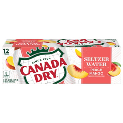 Canada Dry Peach Mango Sparkling Seltzer Water - 12-12 FZ - Image 1