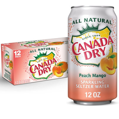 Canada Dry Peach Mango Sparkling Seltzer Water - 12-12 FZ - Image 1