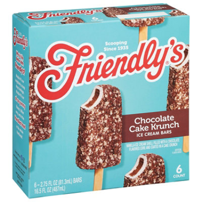 Friendly's Chocolate Cake Krunch Ice Cream Bars Box - 6 Count - Image 1