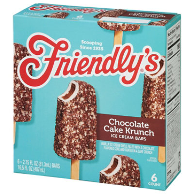 Friendly's Chocolate Cake Krunch Ice Cream Bars Box - 6 Count - Image 3