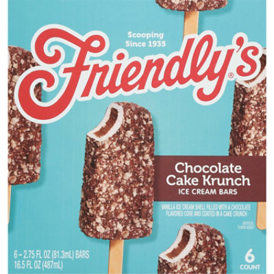 Friendly's Chocolate Cake Krunch Ice Cream Bars Box - 6 Count - Image 2