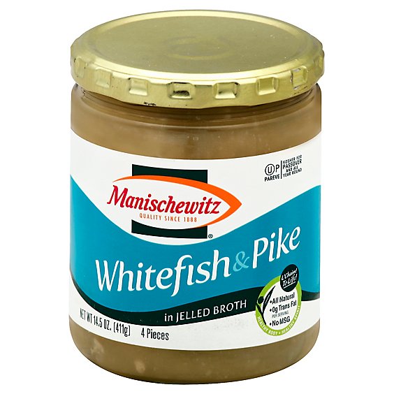Manischewitz Whitefish Pike In Jelled Broth - 14.5 OZ