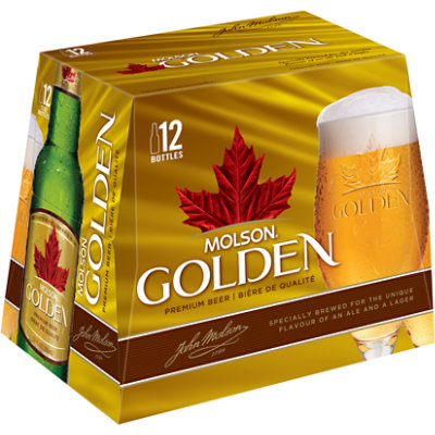 Molson Golden North American Style Lager Beer 5% ABV Bottles - 12-12 Fl. Oz. - Image 1