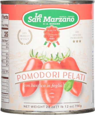 La San Mar Tomatoes Peeled With Basil leaf - 28 Oz - Image 6