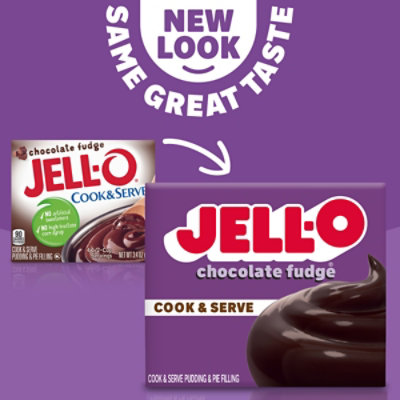 Jell-O Cook & Serve Chocolate Fudge Pudding & Pie Filling Mix Box - 3.4 Oz - Image 1