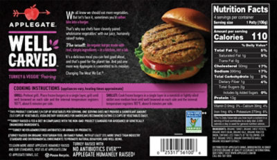 Applegate Organic Well Carved Turkey Burger - 3.75 OZ - Image 7