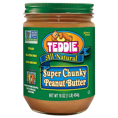 Teddie Super Chunky All Natural Peanut Butter - 16 OZ
