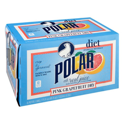 Polar Diet Pink Grapefruit Dry Cans - 6-7.5 FZ - Image 1