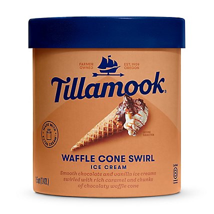 Tillamook Waffle Cone Swirl Ice Cream - 48 Oz - Image 1