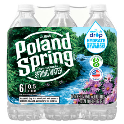 Poland Spring Spring Water, 100% Natural - 12 pack, 16.9 fl oz