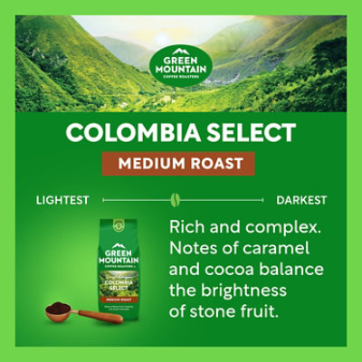 Green Mountain Coffee Roasters Colombia Select Medium Roast  Ground Coffee Bagged - 10 Oz - Image 2