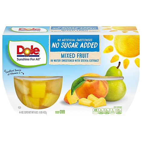 Dole Mixed Fruit In Water Nsa - 4-4 OZ