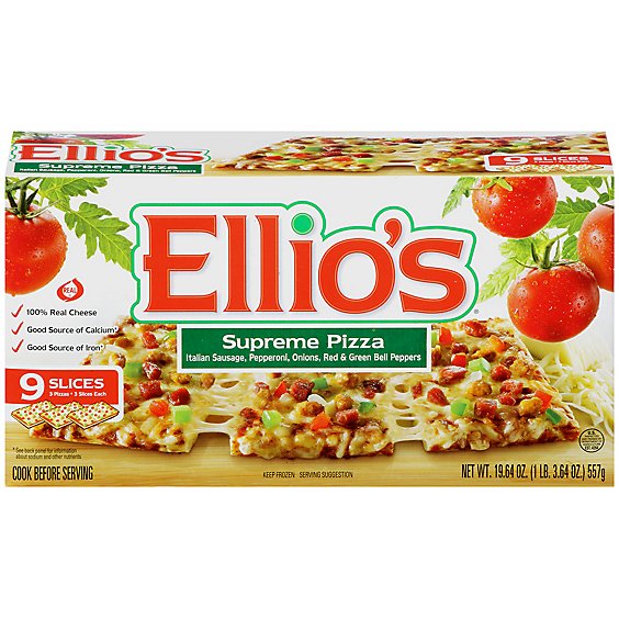 Ellios 9 Slice Supreme Pizza - 19.64 OZ