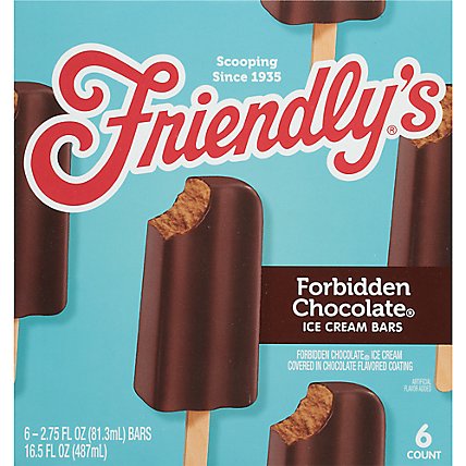 Friendly's Forbidden Chocolate Ice Cream Bars Box - 6 Count - Image 1