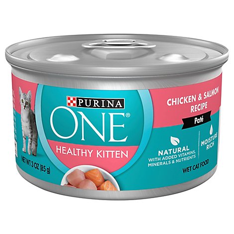 Purina One Healthy Kitten Chicken & Salmon Recipe Pate Wet Cat Food - 3 OZ