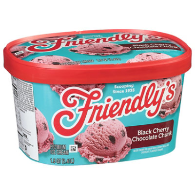 Friendly's Rich and Creamy Black Cherry Chocolate Chunk Ice Cream - 1.5 Quart - Image 1