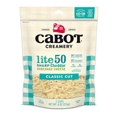 Cabot Creamery Light Cheddar Shreds Cheese - 8 OZ - Image 1