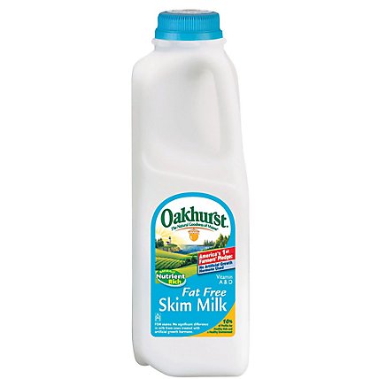 Oakhurst Fat Free Skim Milk - 1 Quart - Image 1