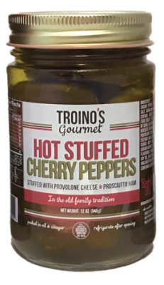 Hot Stuffed Cherry Peppers - 12 OZ - Image 1