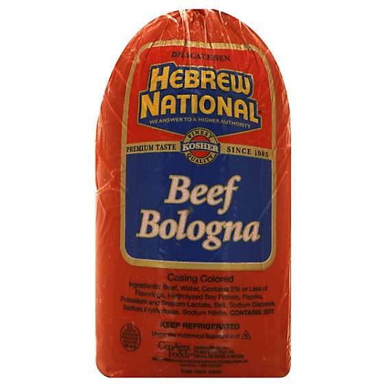 Hebrew National Bologna Thick Halves Rw - 0.50 Lb