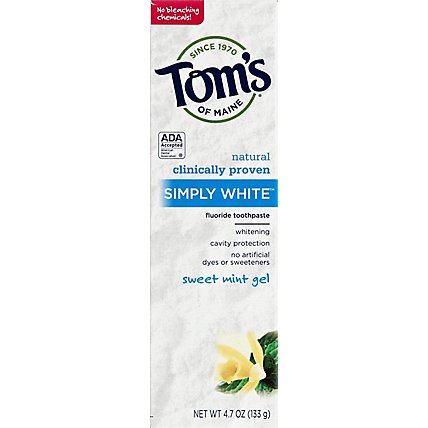 Toms Of Maine Sweet Mint Gel Simply White Toothpaste - 4.7 OZ - Image 2