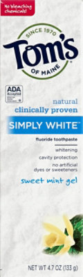Toms Of Maine Sweet Mint Gel Simply White Toothpaste - 4.7 OZ - Image 2