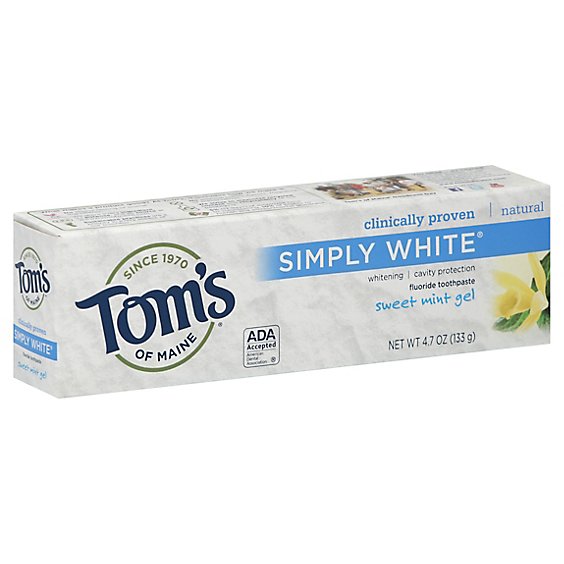 Toms Of Maine Sweet Mint Gel Simply White Toothpaste - 4.7 OZ